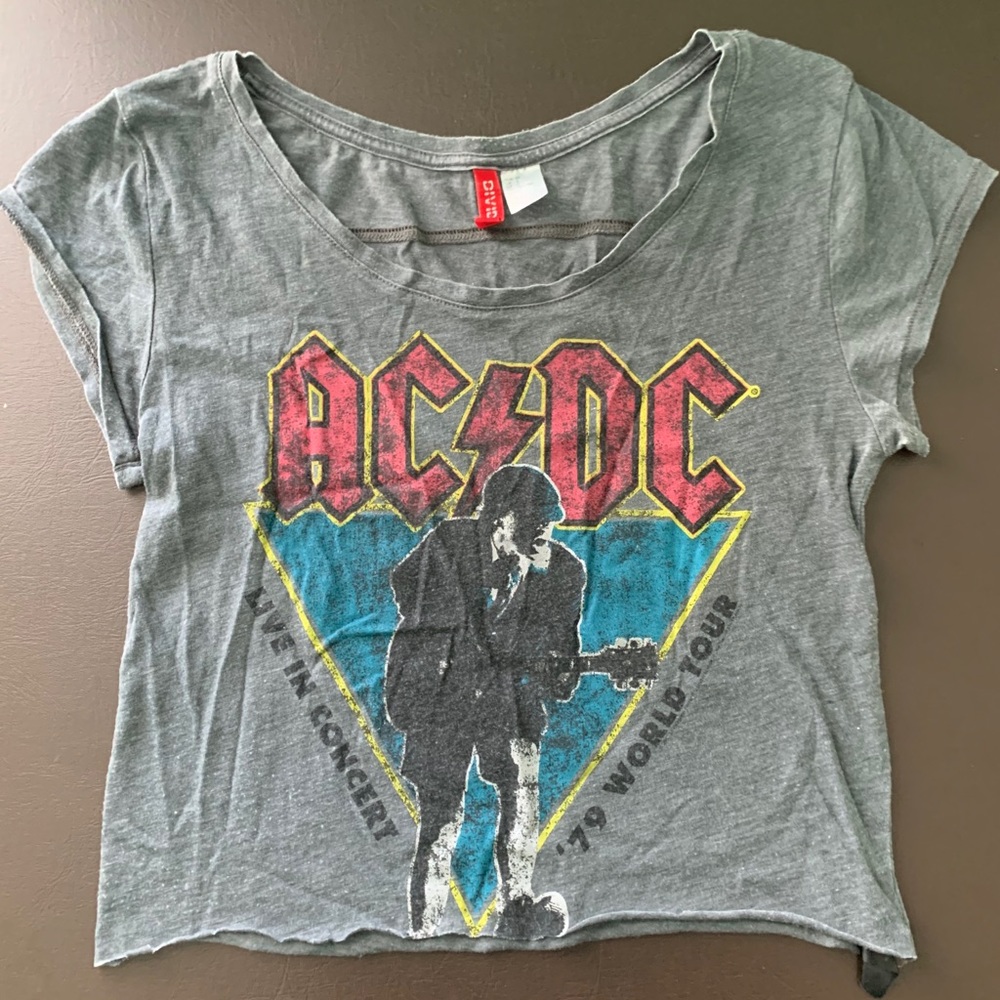 AC/DC cropped vintage band shirt